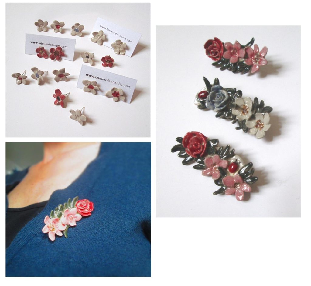bijoux-broches-et-boucles-oreilles-céramique-fleurs